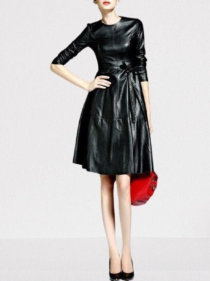 Handmade Women's Leather Dress, A Line Leather Dress Black Leather Dress, Leather  Midi Dress, Yellow Leather Dress, A-line Dress Midi Dress - Etsy UK