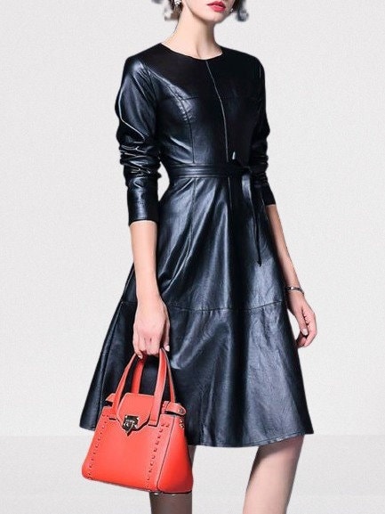 Handmade Women's Leather Dress, A Line Leather Dress Black Leather Dress, Leather  Midi Dress, Yellow Leather Dress, A-line Dress Midi Dress - Etsy UK