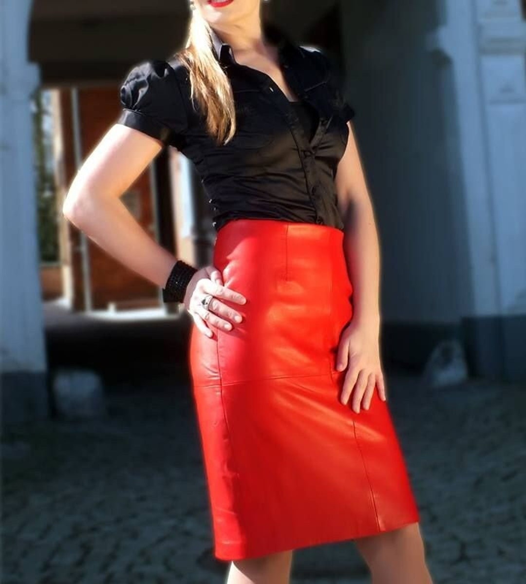 Handmade Women's Leather Skirt Real Leather Skirt - Etsy