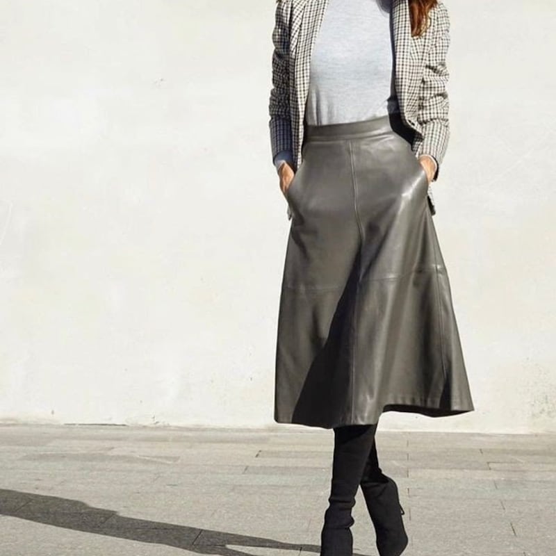 LEATHER MADAME MAXI SKIRT