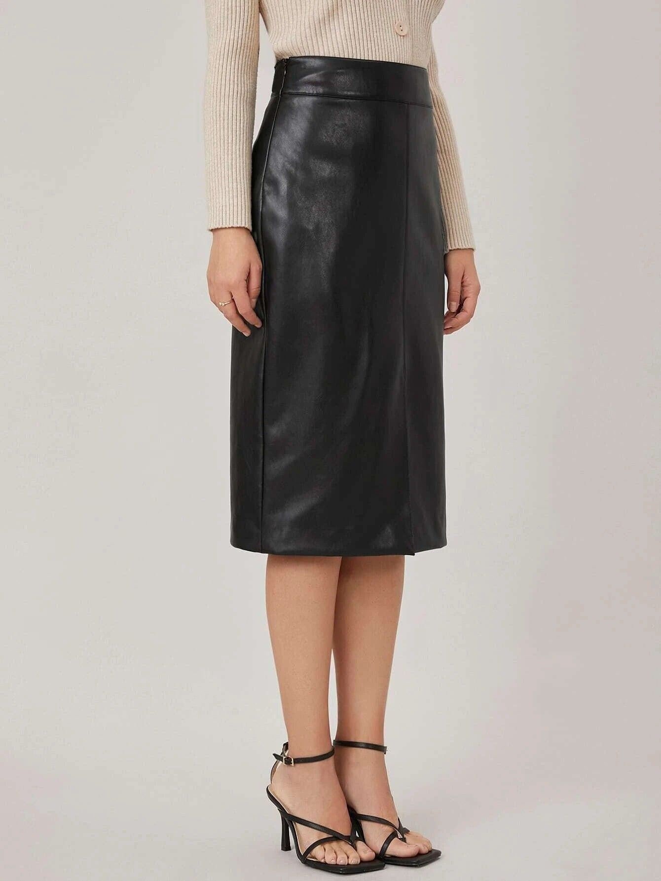 Handmade Women's Leather Skirt, Real Leather Skirt, Leather Midi Skirt ...