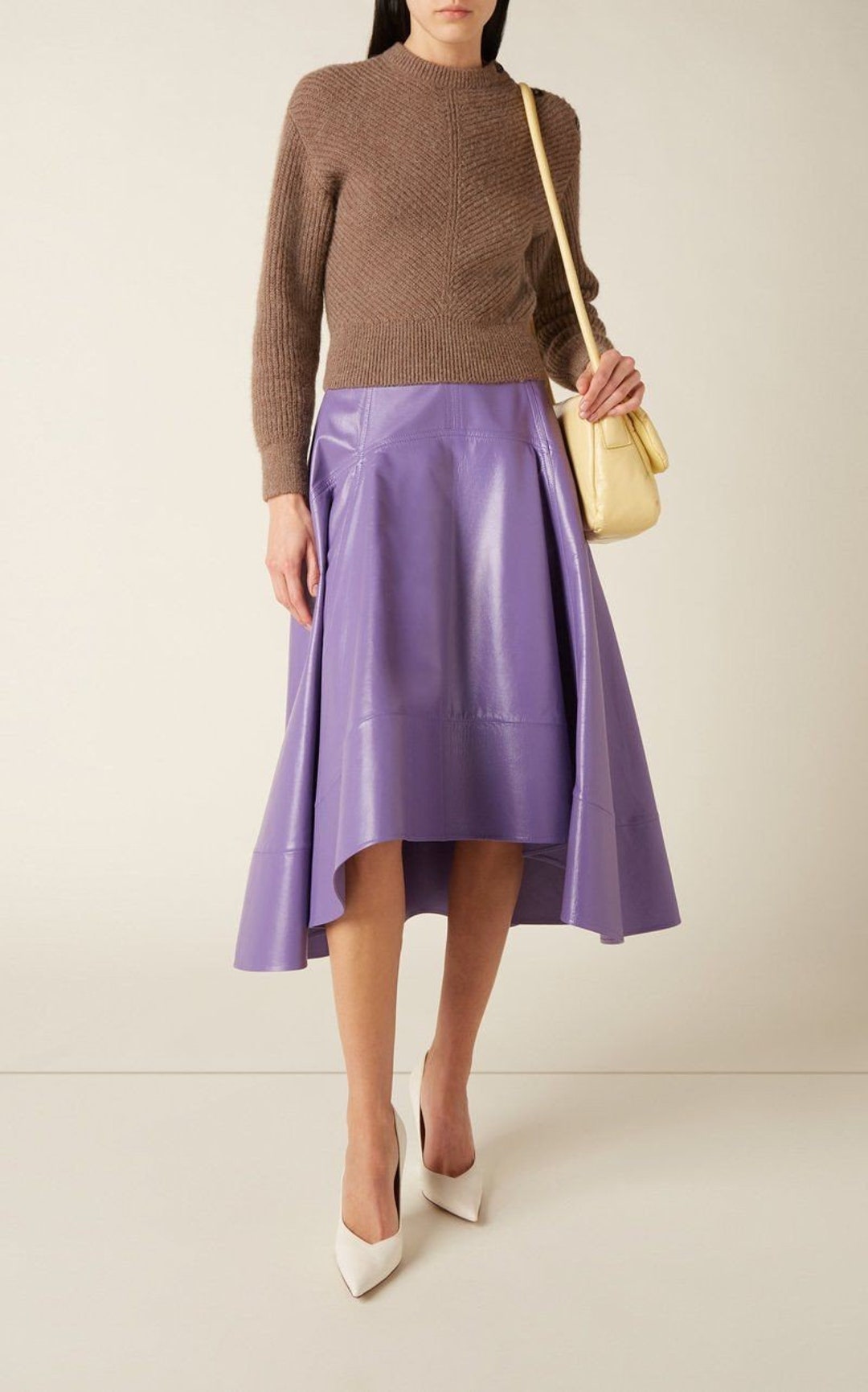 Handmade Women's Leather Skirt, Long Leather Skirt, Leather Flare Skirt — free download