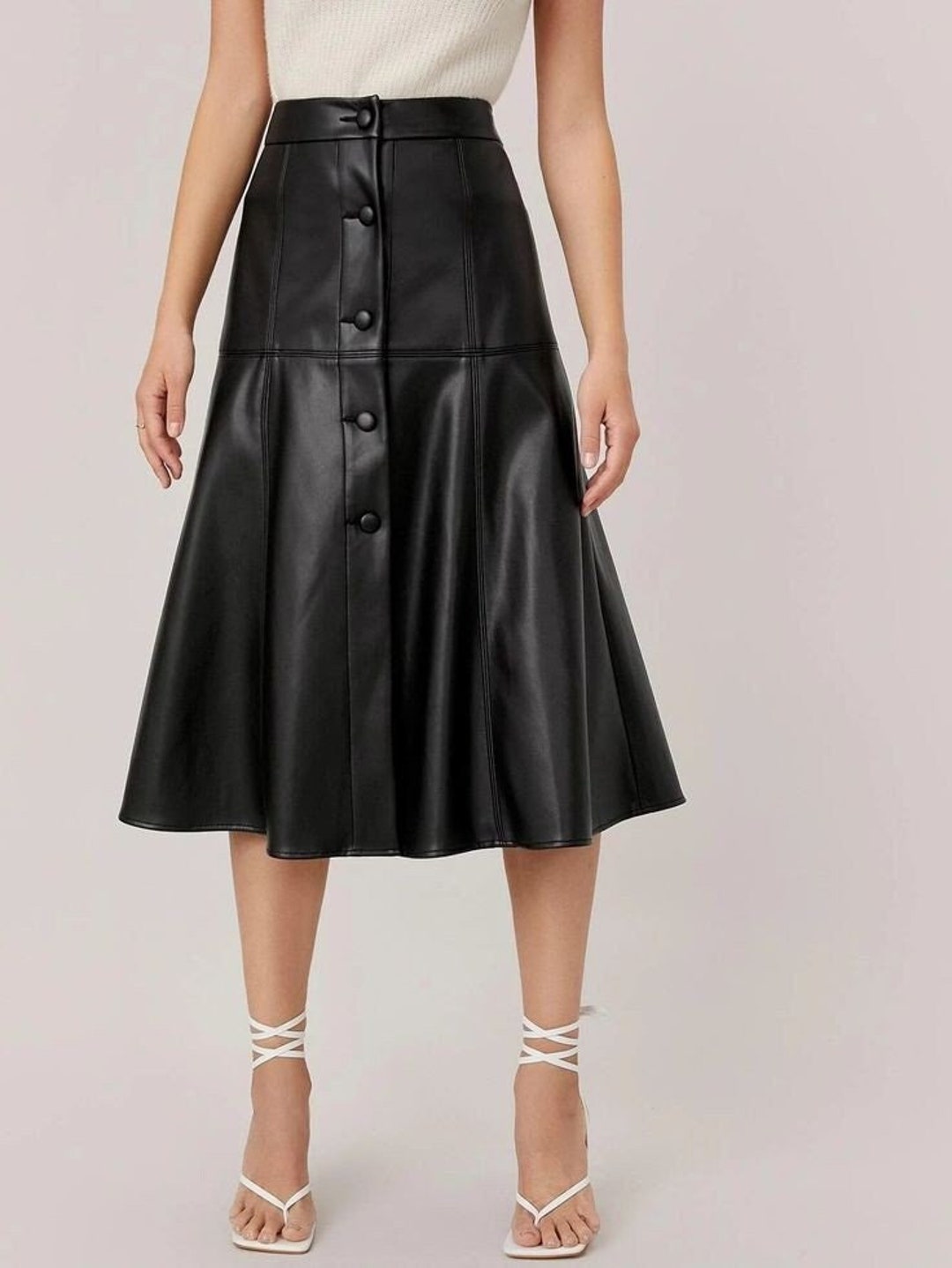 Handmade Women's Leather Skirt, Long Leather Skirt, Leather Midi Skirt