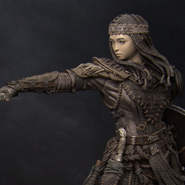 Tuya the Undefeated, Warrior | DISPLAY SCALE | D&D TTRPG Fantasy Miniature | Nerikson