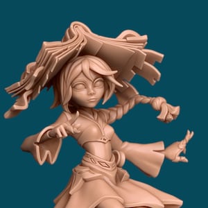 The Little Witch | TABLETOP SCALE 32mm | TTRPG Miniature | Awkward Penguin Miniatures | Unpainted, Unplated Resin 8k