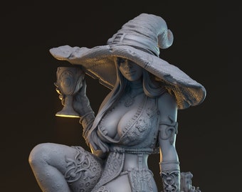 Merlín, hechicera humana / Miniaturas de D&D TTRPG / Hardwitch Games