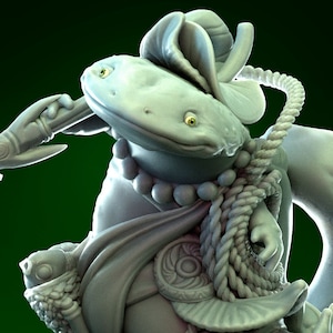 Hellbender Ranger | Tabletop or Display Scale | D&D Humblewood TTRPG Miniature | Pepunki Creatures | 3D Print