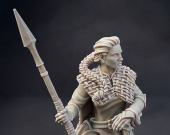 Wächter Speer | D&D Trpg Miniatur | D&D ist eine Frau | Nr. Sockel | 3D Druck