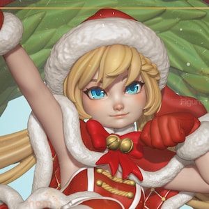 Mignonne petite fille de Noël à l'échelle 1:10 | Figurine en kit de garage en résine Nomnom, personnage original | Chiffres nominaux