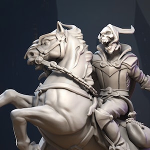 Reiter | TTRPG Miniatur | Tolles Grimoire | Unlackiertes, Unplattiertes Resin 8k