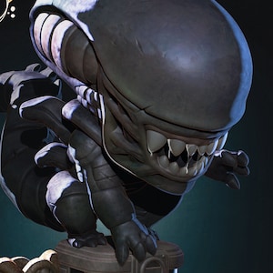 Chibi Alien | Resin Garage Kit Figure Movie Video Game Fan Art | Nomnom Figures