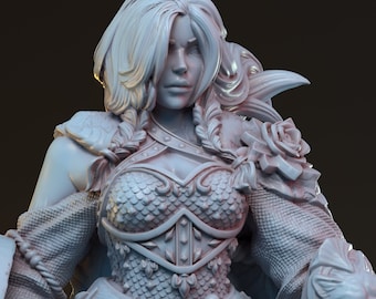 Arthuria, Human Knight Queen | Tabletop Scale | D&D Ttrpg Miniature | Hardwitch Games | Unpainted, Unplated Resin 8K
