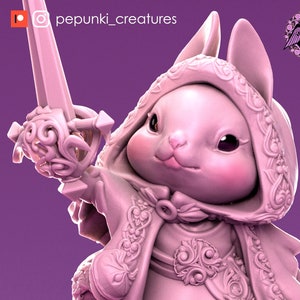 Bunny Rogue, Goldelieve, Hero Rabbit Cute | Tabletop or Display Scale | D&D Humblewood TTRPG Miniature | Pepunki Creatures