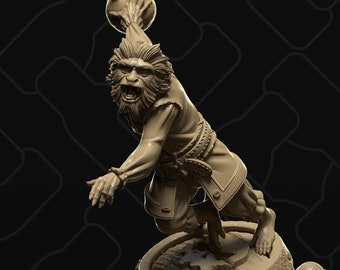 Bulah Monkey | Tabletop Gaming Mini or Display Figure | Collective Studio | 3D Print