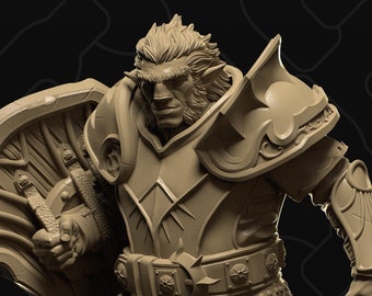 Oloven Sunpride, Firbolg Paladin Cleric | D&D TTRPG Miniature | Collective Studio TABLETOP SCALE | Unpainted, Unplated Resin 8k