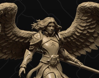 Dianna, the Lightbringer Angel Aasimar Paladin | Tabletop Gaming Mini or Display Figure | Collective Studio