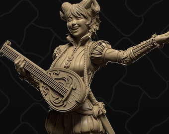 Sigrid Yalve, Tiefling Bard | Tabletop Gaming Mini or Display Figure | Collective Studio