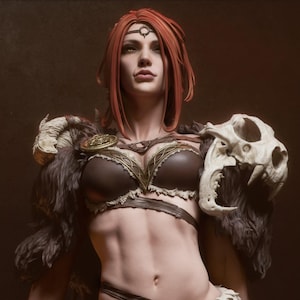 1:12 Barbarian Queen | Resin Garage Kit Figure Original Character | CA 3D Studios