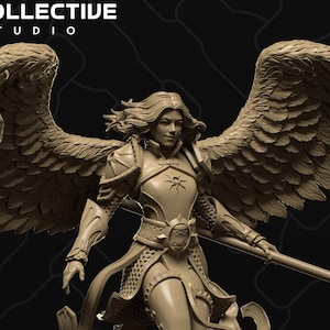 Dianna, the Lightbringer Angel Aasimar Paladin | Tabletop Gaming Mini or Display Figure | Collective Studio