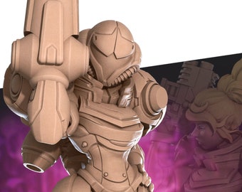 Exotische Susana | Space Marine Kopfgeldjäger Pinup NSFW Model Miniatur | Beiß in die Kugel | 3D Druck