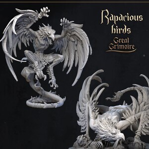 Rapacious Birds, Feathered Beasts | TTRPG D&D Miniature | Great Grimoire | Unpainted, Unplated Resin 8k