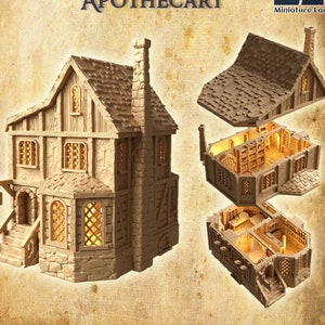 Medieval Apothecary | D&D TTRPG Playable 3D Printed Building Terrain Scenery | MiniatureLand