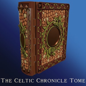 The Librarian&#39;s Tome, The Celtic Chronicle | 3D Printed Gaming Storage Accessory | XYKit
