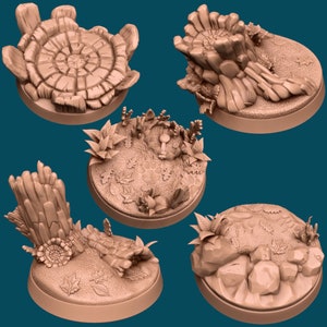 Forest Tracking Bases | TTRPG Miniature Sculpted Base | Awkward Penguin&#39;s Minis