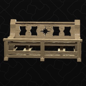 Cathedral Bench Pew | D&D Scatter Miniature | Collective Studio