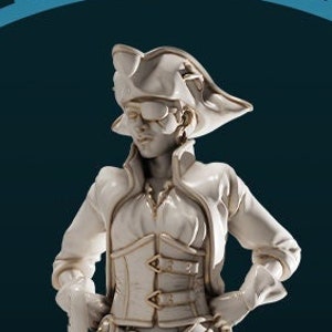 Human Fighter, Celia, Pirate Captain | D&D Ttrpg Miniature | Dnd Is A Woman | No Base