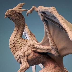 Dragón Blanco, Monstruo Cromático / Escala de Mesa / Miniatura de Dragón para Juego de Rol de Batalla de D&D / Miniaturas Reescalables
