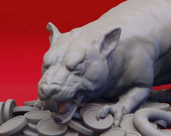 巨大ネズミ、ネズミの群れ、コウモリの群れ | 卓上スケール | D&D TTRPG モンスターミニチュア | やさしい巨人スタジオ | 3Dプリント
