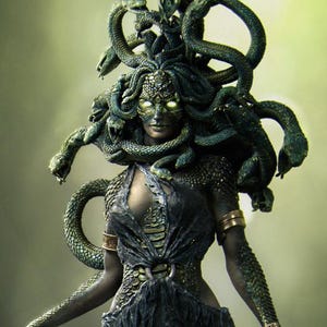 Estatua de resina independiente de Medusa, mitología griega, miniatura de fantasía para D&D TTRPG, Nerikson