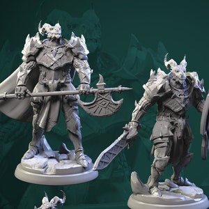 Dragonborn Knights | TABLETOP SCALE | TTRPG Miniature | White Werewolf Tavern | Unpainted, Unplated Resin 8k