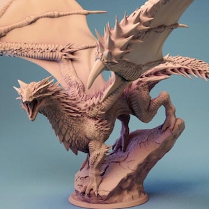 Red Dragon, Chromatic Monster | Tabletop Scale | D&D Ttrpg Dragon Miniature | Rescale Miniatures