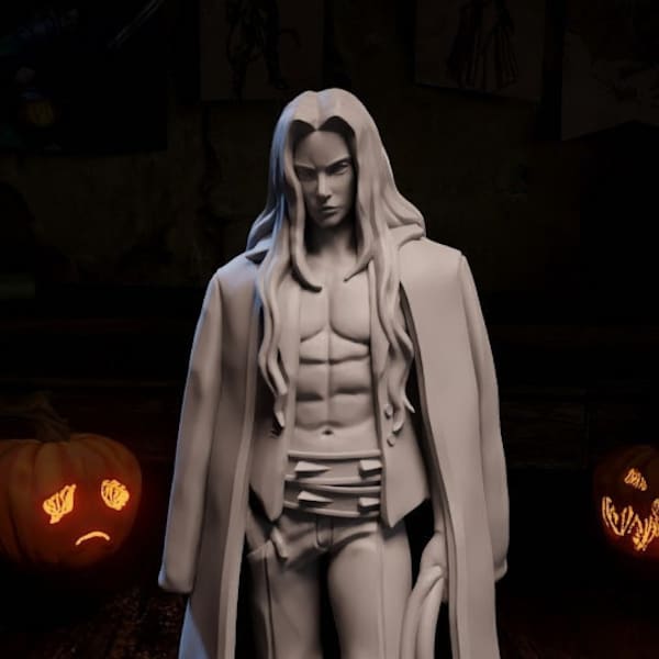 Viego, Half Vampire Dhampir | Tabletop Scale | TTRPG D&D Miniature | Cripta Studios | Unpainted, Unplated Resin 8k