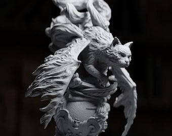 Caligo the Cat, Tressym | Tabletop or Display Scale | TTRPG Miniature | Cripta Studios | 3D Print