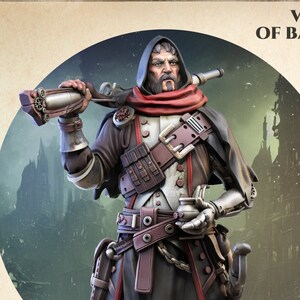 Vladimir of Bannenburg, Human Artificer Ranger Fighter | TTRPG D&D Miniature | Great Grimoire | Unpainted, Unplated Resin 8k