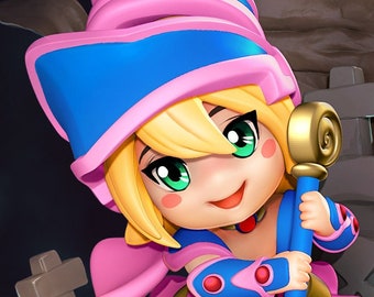 Figura de resina de mago oscuro Chibi para garaje, juego de cartas de anime, arte de fan, figuras Nomnom, impresión 3D