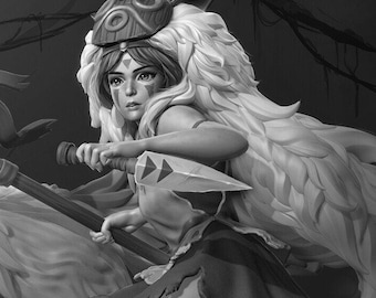 Wolf-Raised Princess | Resin Garage Kit Figure Anime Fan Art | Nomnom Figures | 3D Print