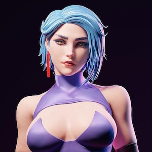 Line Girl | Resin Garage Kit Sculpture Anime Video Game Fan Art Statue | E.S Monster