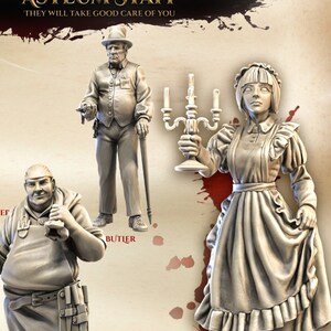 Asylum Staff, Normal and Nightmare | TTRPG Miniature | Great Grimoire | Unpainted, Unplated Resin 8k