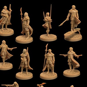 Astral Elves Crew | D&D Miniature | The Dragon Trappers Lodge | Unpainted, Unplated Resin 8k