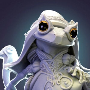 Broom Frog Miniature: Unpainted Resin D&D TTRPG Mini Figure, 3D Printed