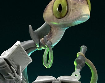 Blunt Snake Scholar Professor Wizard | Tabletop or Display Scale | D&D Humblewood TTRPG Miniature | Pepunki Creatures | 3D Print