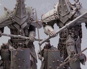 Clero de la Catedral de Ébano / Miniaturas de D&D TTRPG Soldados Oscuros Clérigos / Miniaturas Realsteone / Impresión 3D