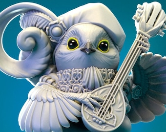 Birb Bard Opolovnik | Tabletop or Display Scale | D&D Humblewood TTRPG Miniature | Pepunki Creatures
