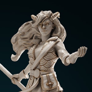 Tiefling Warlock | TABLETOP SCALE | TTRPG Miniature | The Printing Goes Ever On | DnD Is A Woman | Unpainted, Unplated Resin 8k