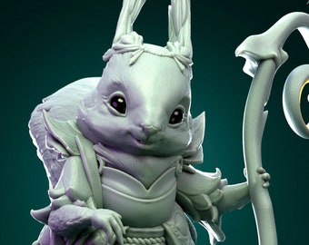 Squirrel Druid | Tabletop or Display Scale | D&D Humblewood TTRPG Miniature | Pepunki Creatures