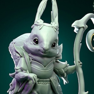 Squirrel Druid | Tabletop or Display Scale | D&D Humblewood TTRPG Miniature | Pepunki Creatures